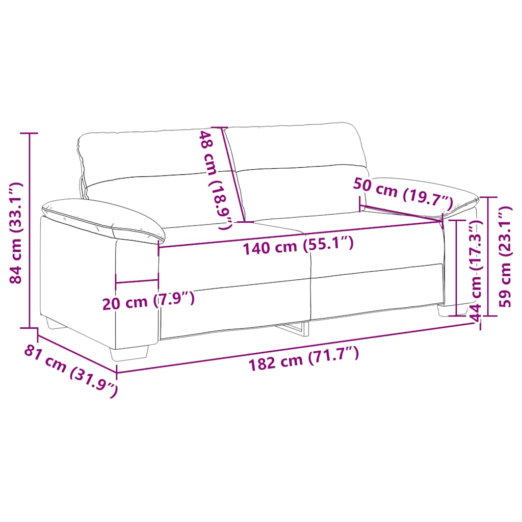vidaXL Sofa 2-osobowa czarna 180x81x84 cm ze skóry ekologicznej