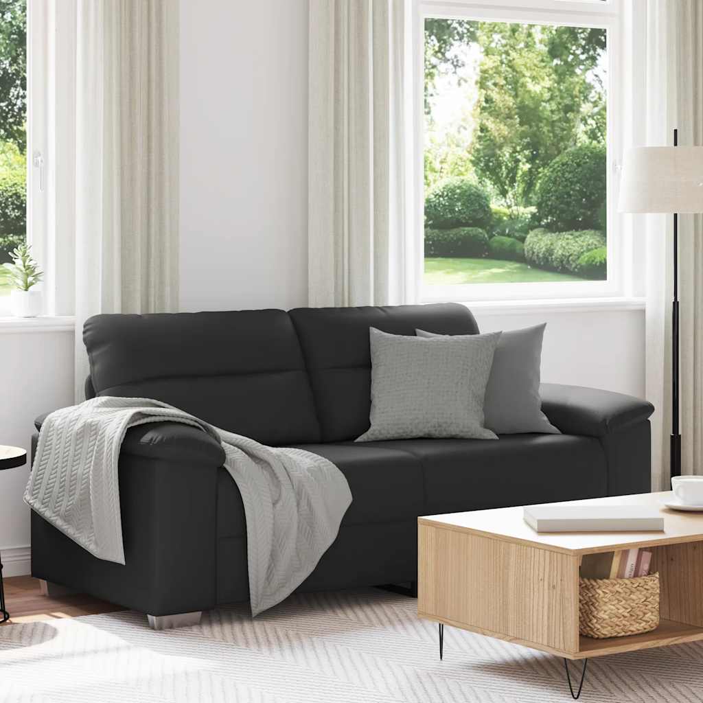 vidaXL Sofa 2-osobowa czarna 180x81x84 cm ze skóry ekologicznej