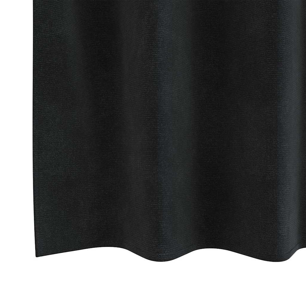 vidaXL Zasłony zaciemniające 2 pcs Czarny 140 x 140 cm Aksamit