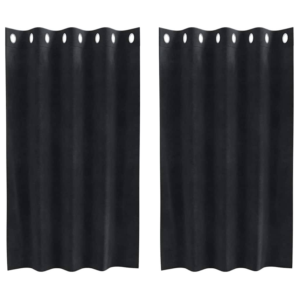 vidaXL Zasłony zaciemniające 2 pcs Czarny 140 x 140 cm Aksamit