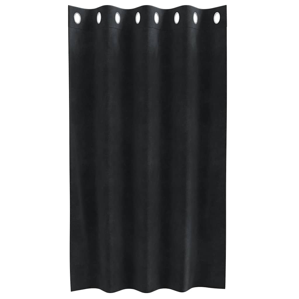vidaXL Zasłony zaciemniające 2 pcs Czarny 140 x 140 cm Aksamit