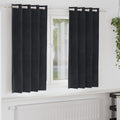vidaXL Zasłony zaciemniające 2 pcs Czarny 140 x 175 cm Aksamit