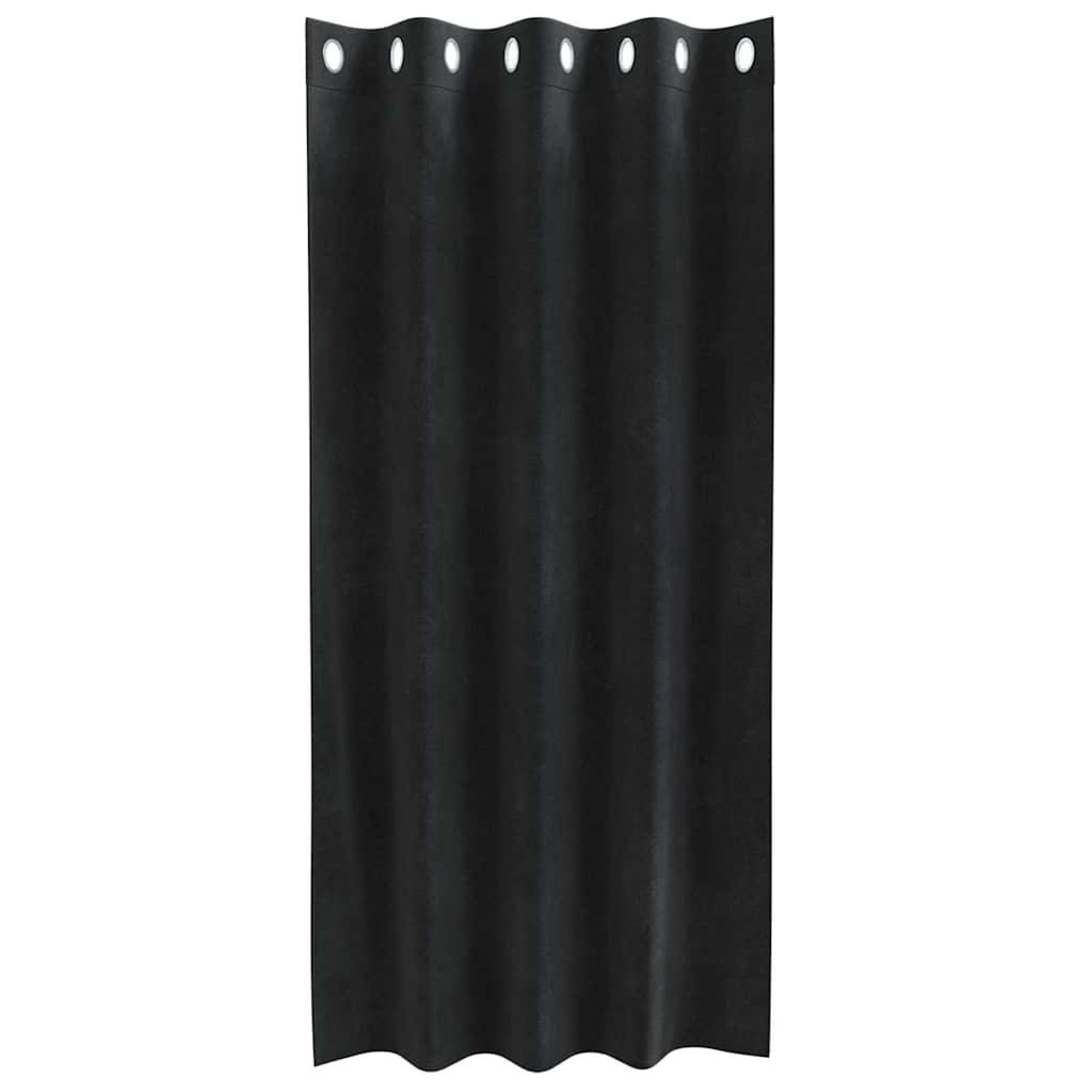 vidaXL Zasłony zaciemniające 2 pcs Czarny 140 x 175 cm Aksamit