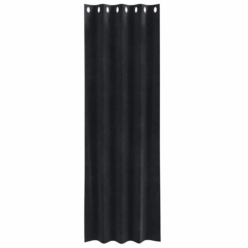 vidaXL Zasłony zaciemniające 2 pcs Czarny 140 x 225 cm Aksamit