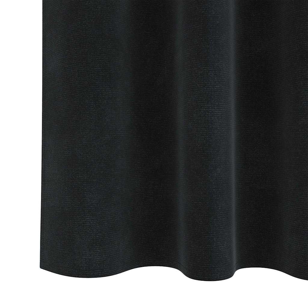 vidaXL Zasłony zaciemniające 2 pcs Czarny 140 x 140 cm Aksamit