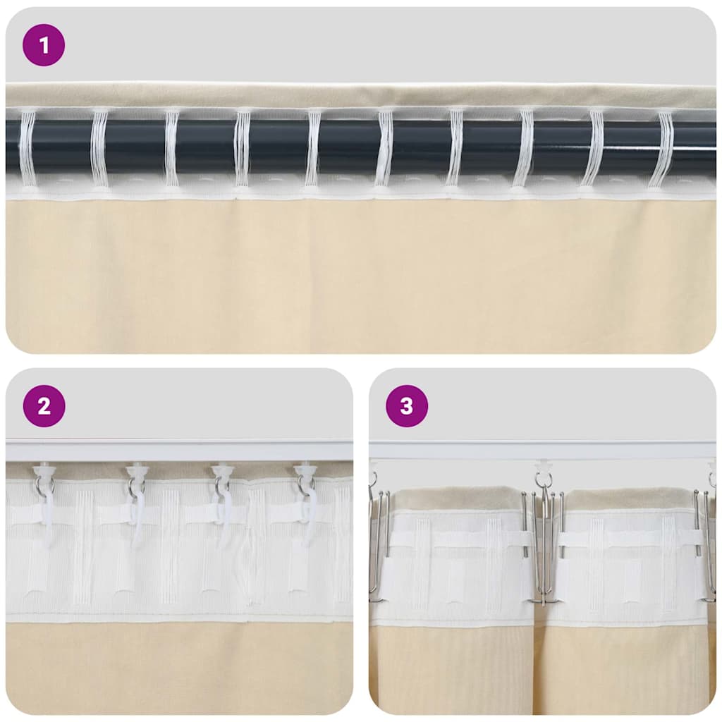 vidaXL Zasłony zaciemniające 2 pcs Czarny 140 x 140 cm Aksamit