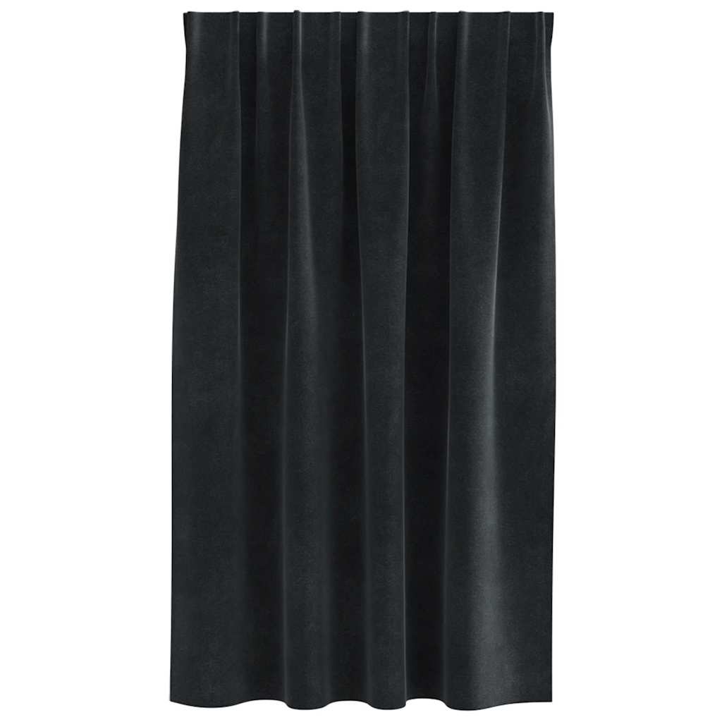 vidaXL Zasłony zaciemniające 2 pcs Czarny 140 x 140 cm Aksamit