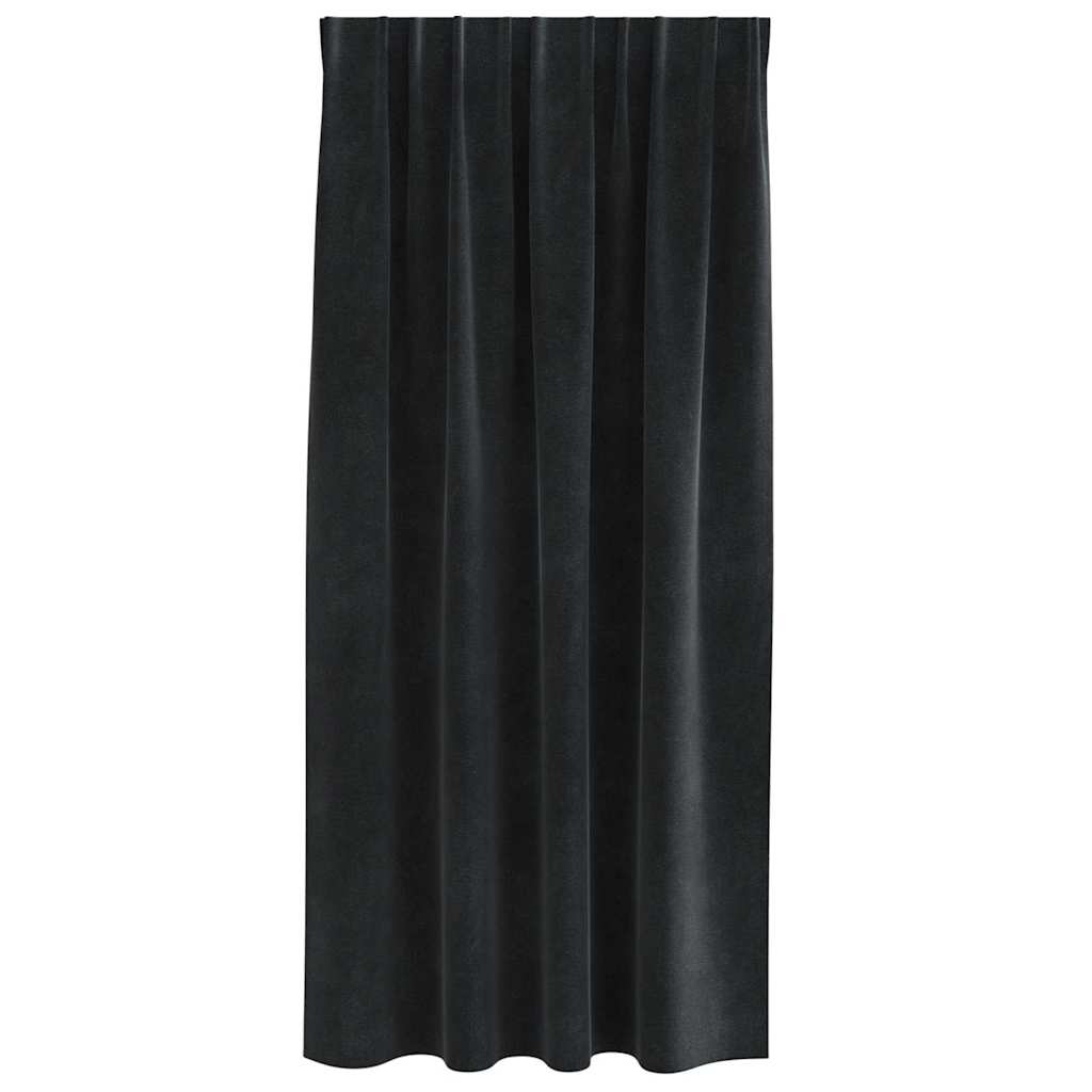 vidaXL Zasłony zaciemniające 2 pcs Czarny 140 x 175 cm Aksamit
