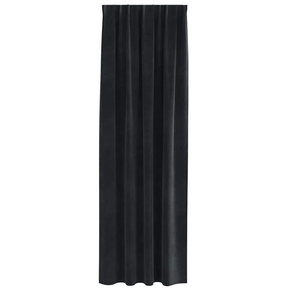 vidaXL Zasłony zaciemniające 2 pcs Czarny 140 x 225 cm Aksamit