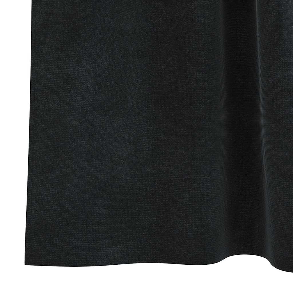 vidaXL Zasłony zaciemniające 2 pcs Czarny 140 x 140 cm Aksamit