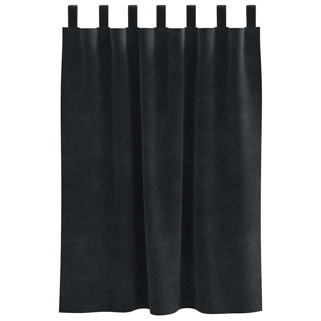vidaXL Zasłony zaciemniające 2 pcs Czarny 140 x 140 cm Aksamit
