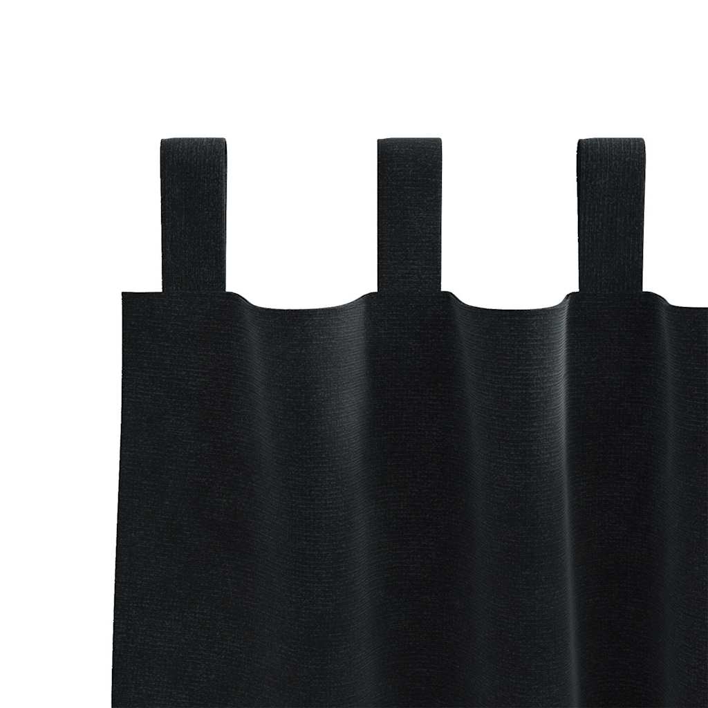 vidaXL Zasłony zaciemniające 2 pcs Czarny 140 x 175 cm Aksamit