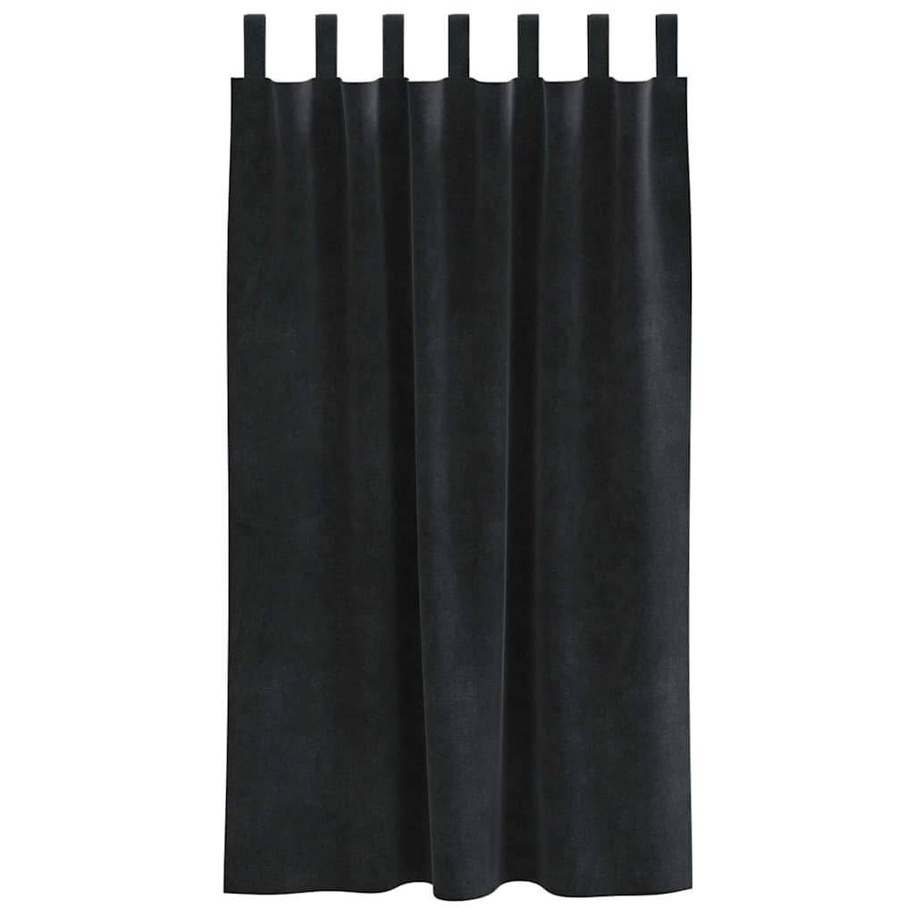 vidaXL Zasłony zaciemniające 2 pcs Czarny 140 x 175 cm Aksamit