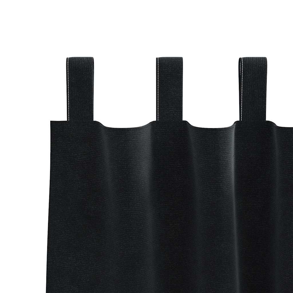 vidaXL Zasłony zaciemniające 2 pcs Czarny 140 x 225 cm Aksamit
