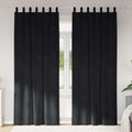 vidaXL Zasłony zaciemniające 2 pcs Czarny 140 x 225 cm Aksamit