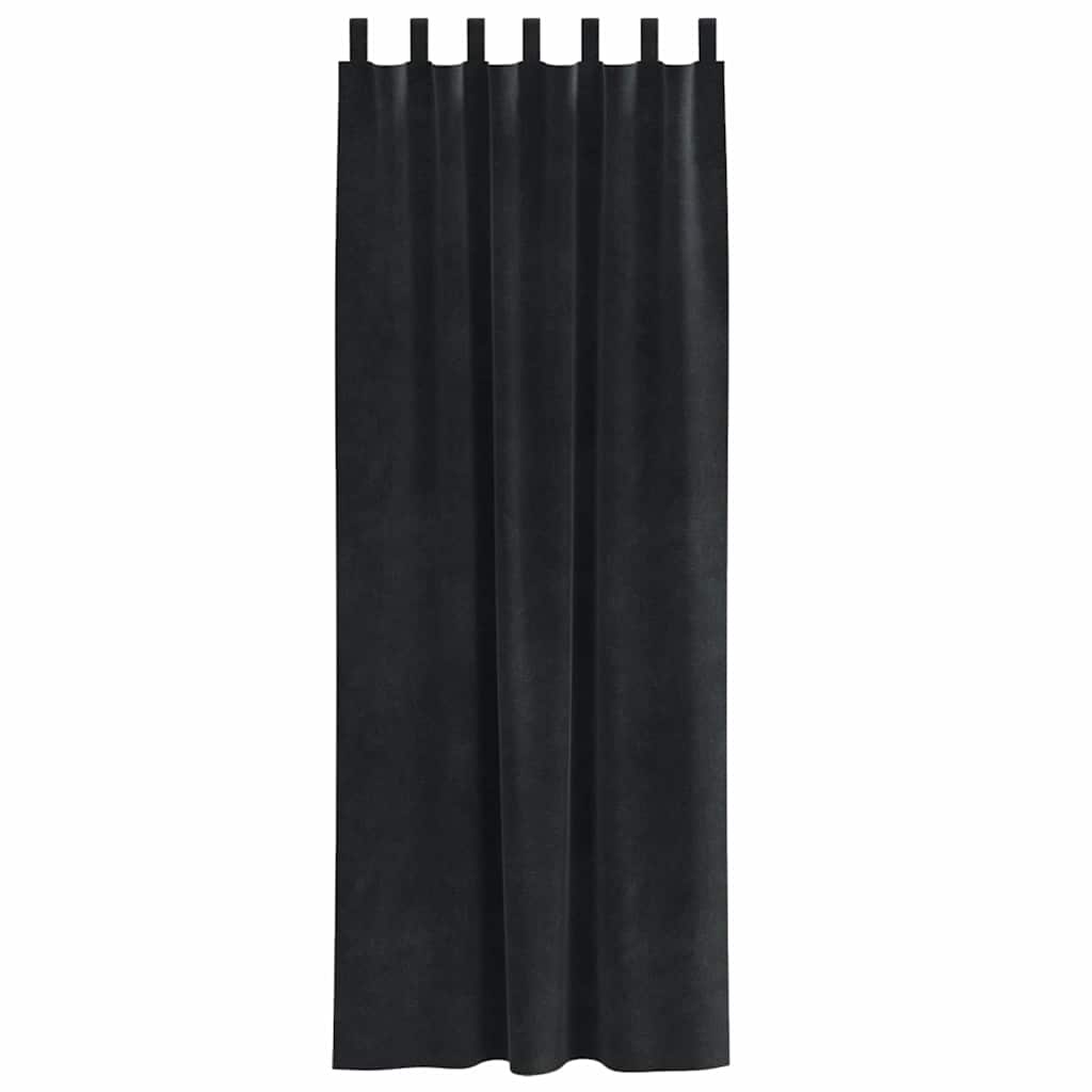 vidaXL Zasłony zaciemniające 2 pcs Czarny 140 x 260 cm Aksamit
