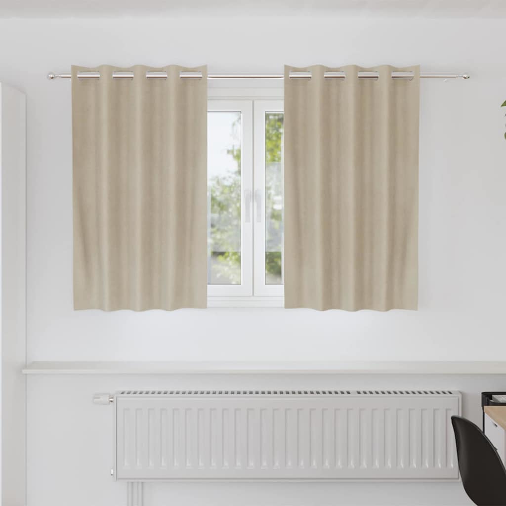 vidaXL Zasłony zaciemniające 2 pcs Kremowy 140 x 140 cm Aksamit