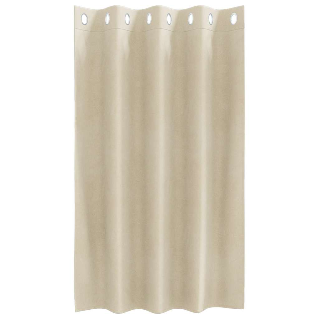 vidaXL Zasłony zaciemniające 2 pcs Kremowy 140 x 140 cm Aksamit