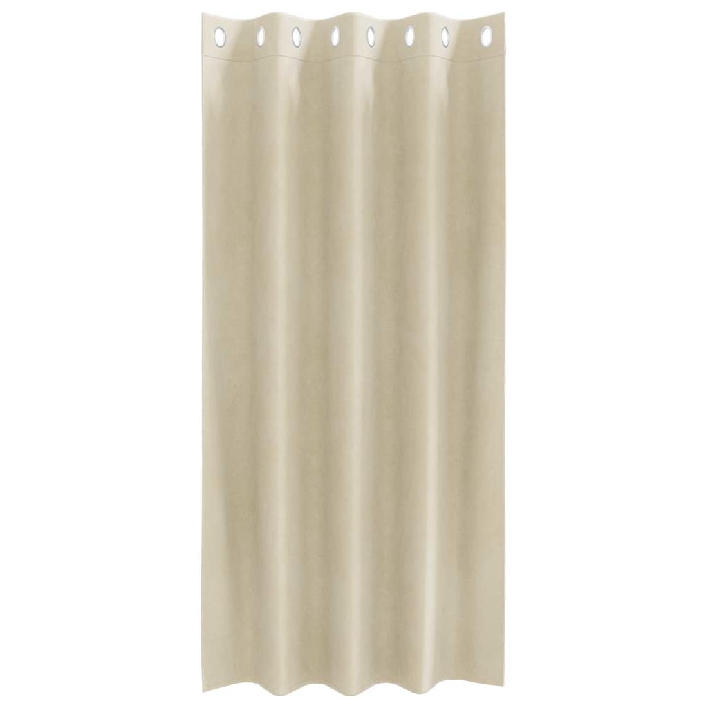 vidaXL Zasłony zaciemniające 2 pcs Kremowy 140 x 175 cm Aksamit