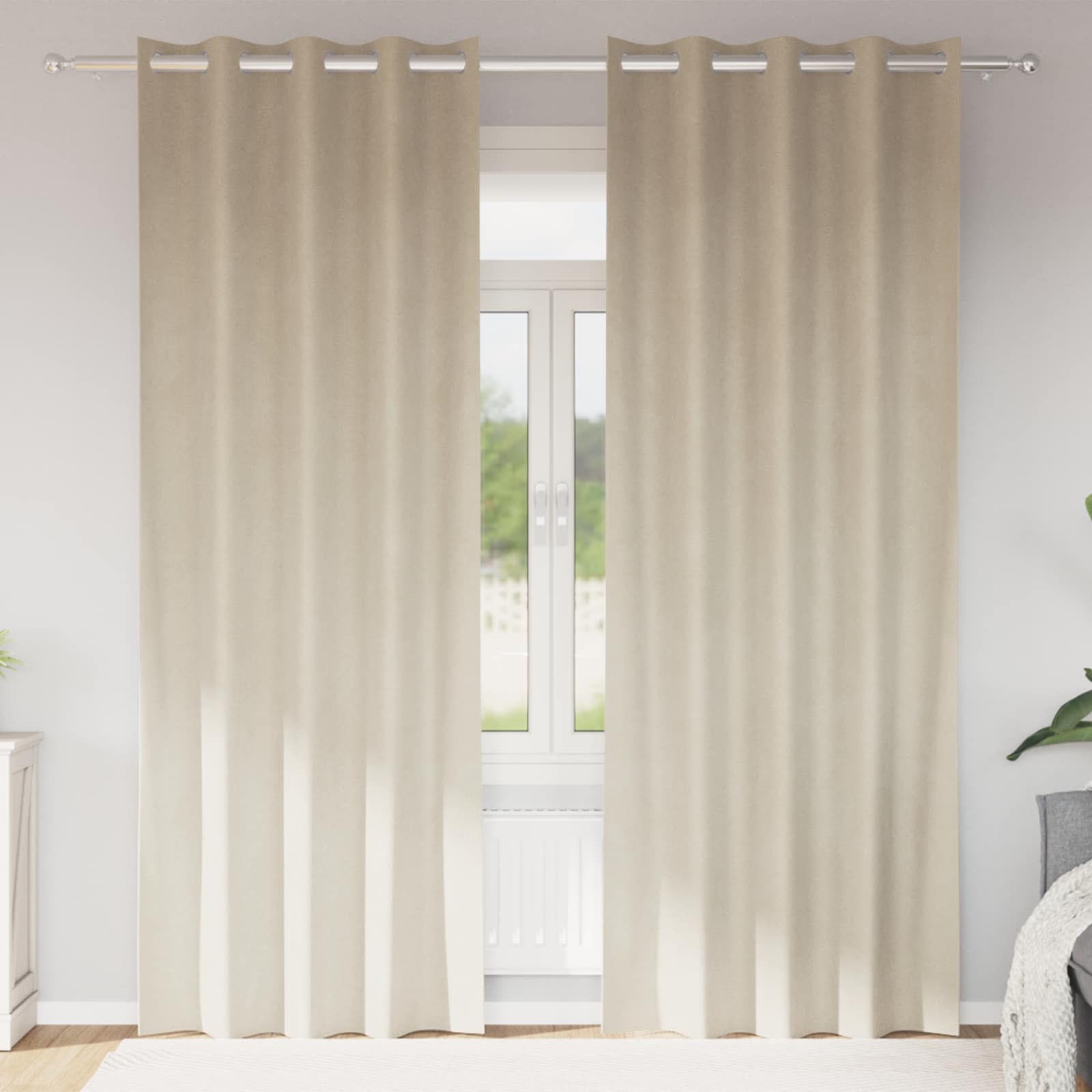 vidaXL Zasłony zaciemniające 2 pcs Kremowy 140 x 245 cm Aksamit