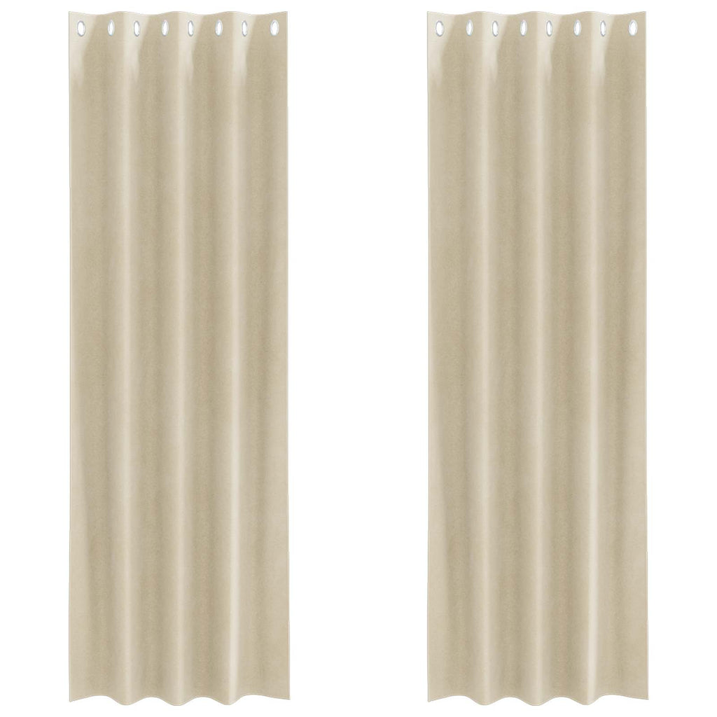 vidaXL Zasłony zaciemniające 2 pcs Kremowy 140 x 245 cm Aksamit