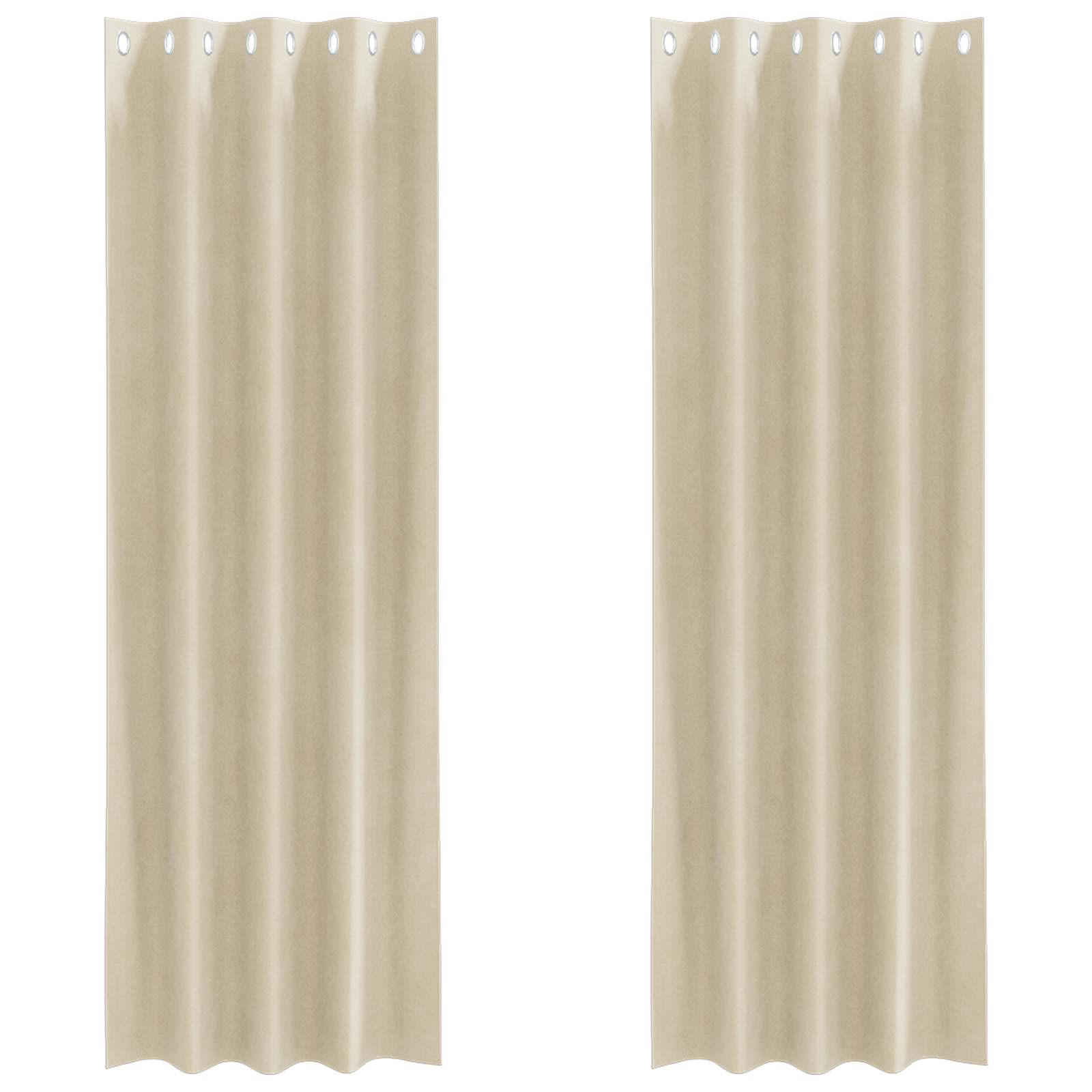 vidaXL Zasłony zaciemniające 2 pcs Kremowy 140 x 245 cm Aksamit