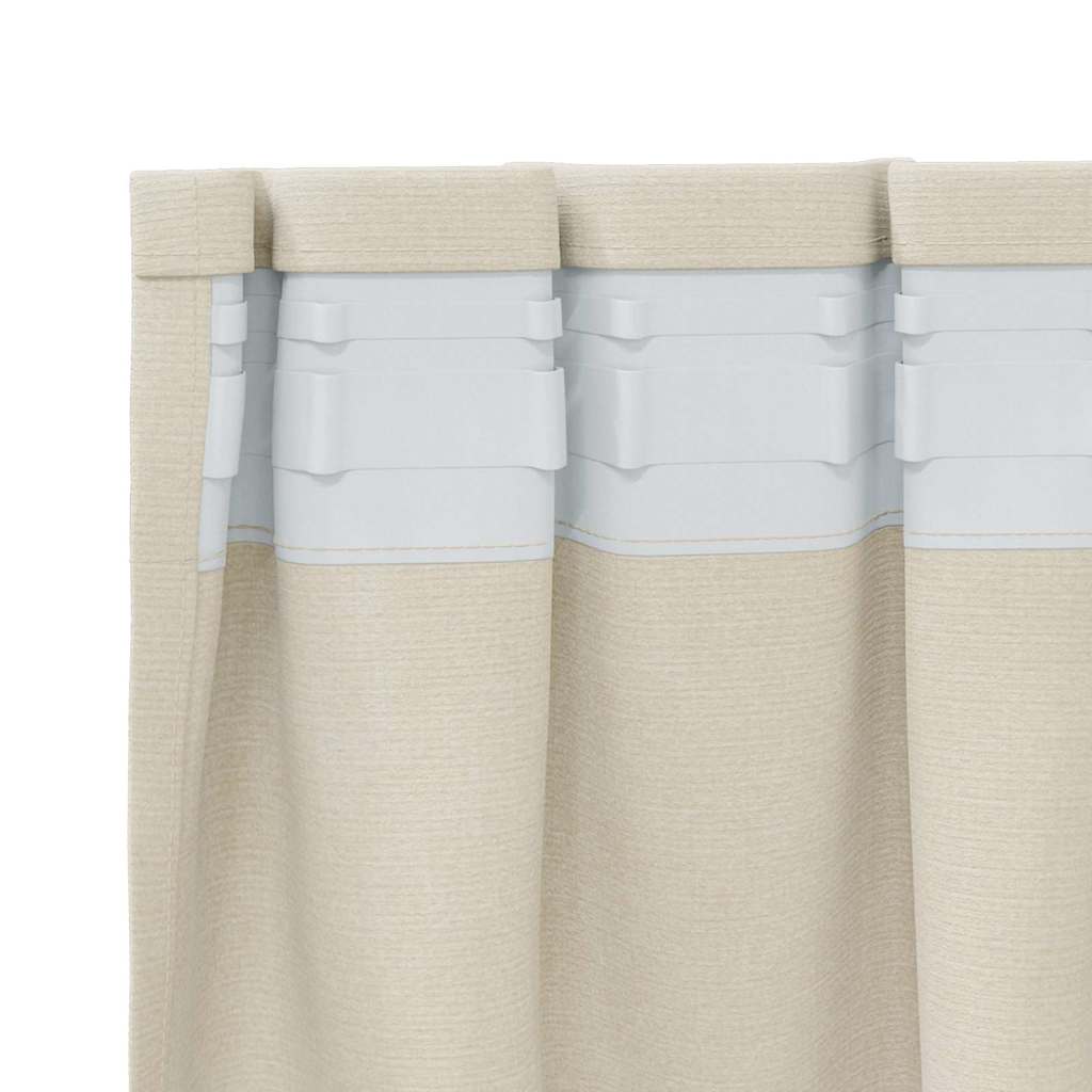 vidaXL Zasłony zaciemniające 2 pcs Kremowy 140 x 225 cm Aksamit