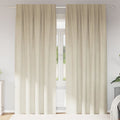 vidaXL Zasłony zaciemniające 2 pcs Kremowy 140 x 225 cm Aksamit