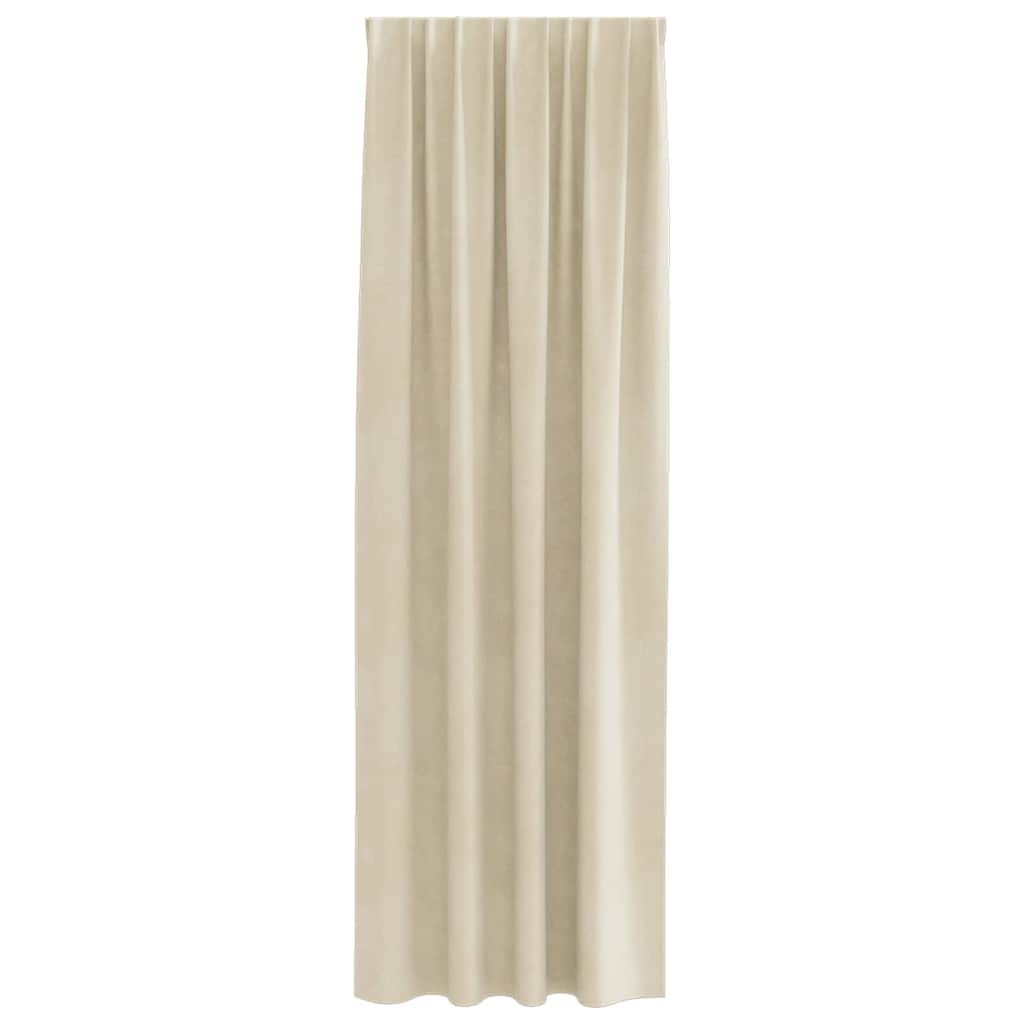 vidaXL Zasłony zaciemniające 2 pcs Kremowy 140 x 225 cm Aksamit