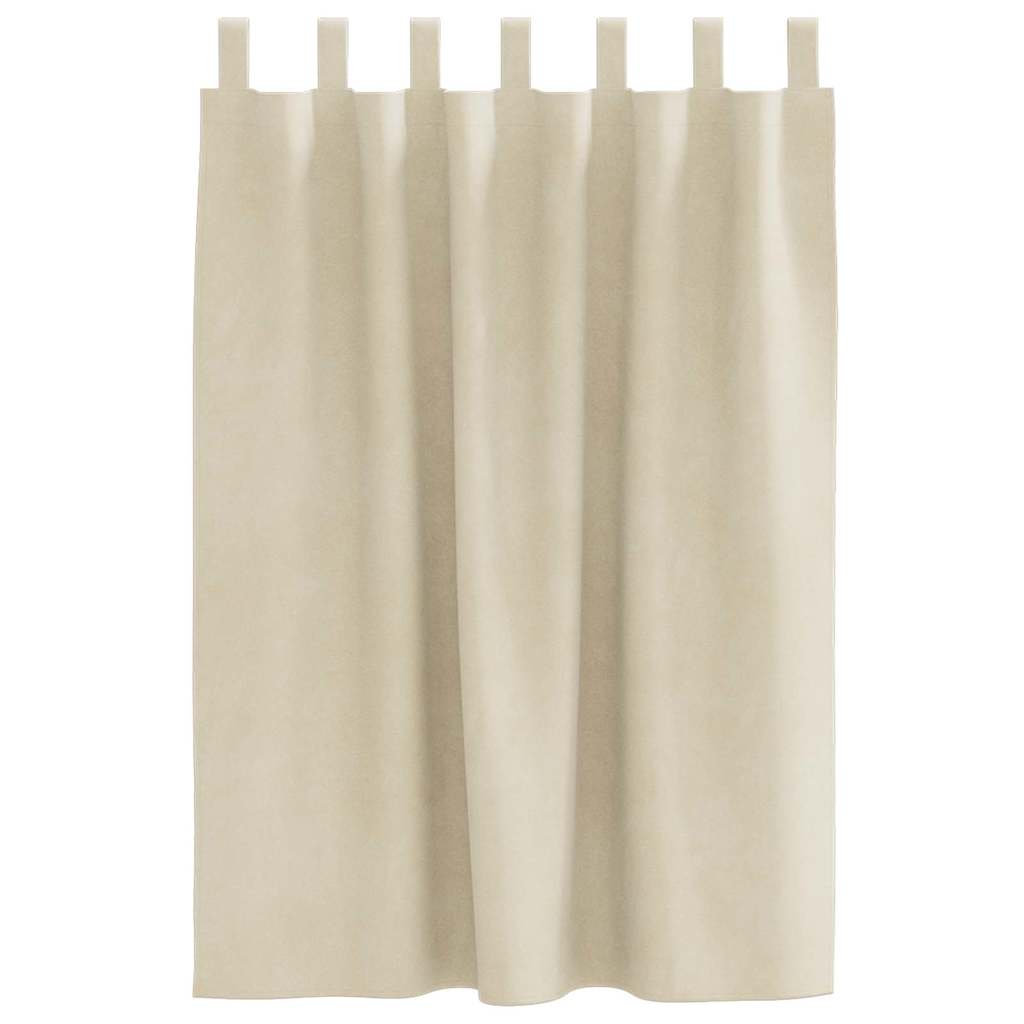 vidaXL Zasłony zaciemniające 2 pcs Kremowy 140 x 140 cm Aksamit