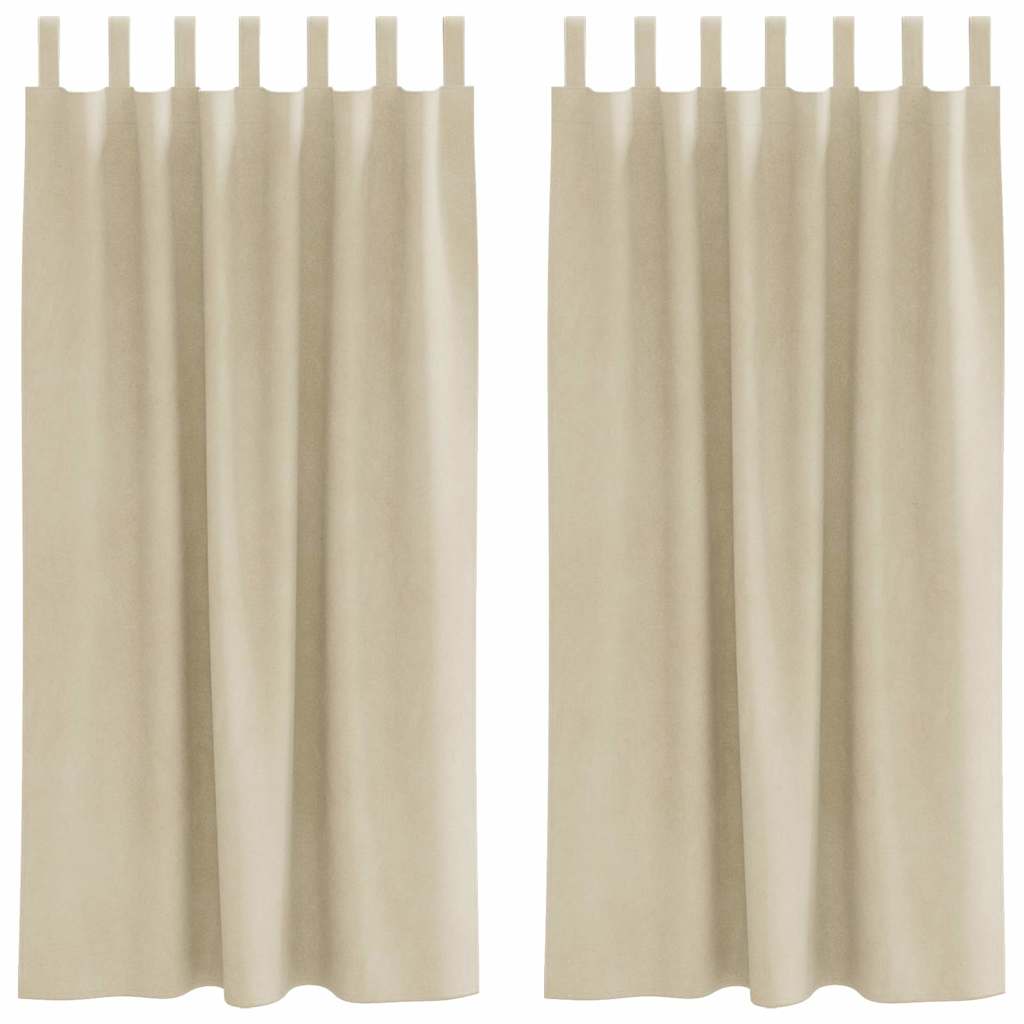 vidaXL Zasłony zaciemniające 2 pcs Kremowy 140 x 175 cm Aksamit