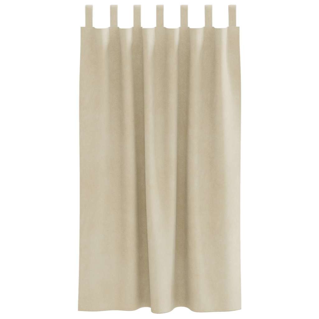 vidaXL Zasłony zaciemniające 2 pcs Kremowy 140 x 175 cm Aksamit