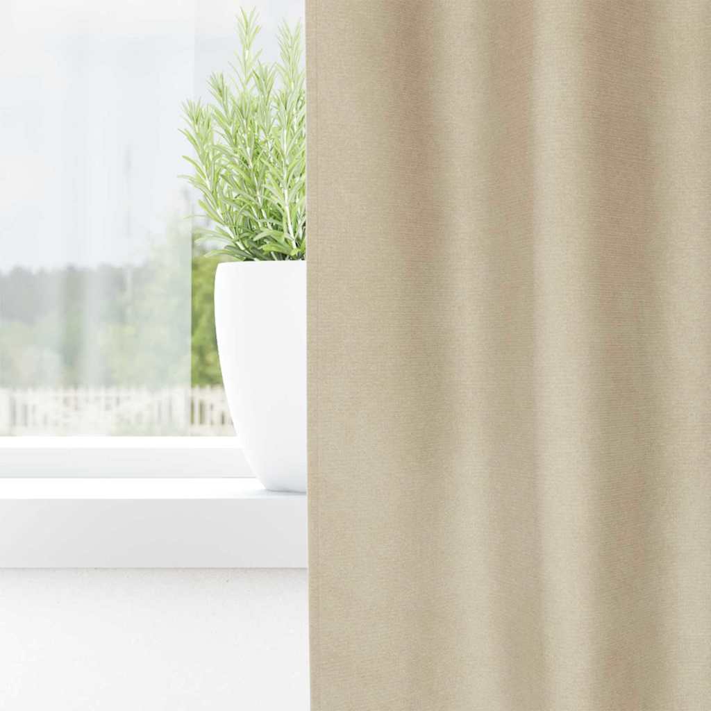 vidaXL Zasłony zaciemniające 2 pcs Kremowy 140 x 245 cm Aksamit