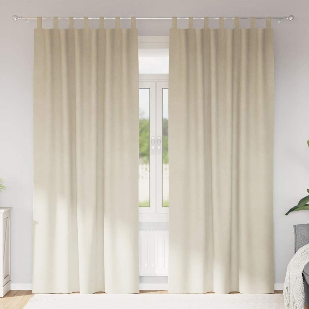 vidaXL Zasłony zaciemniające 2 pcs Kremowy 140 x 245 cm Aksamit