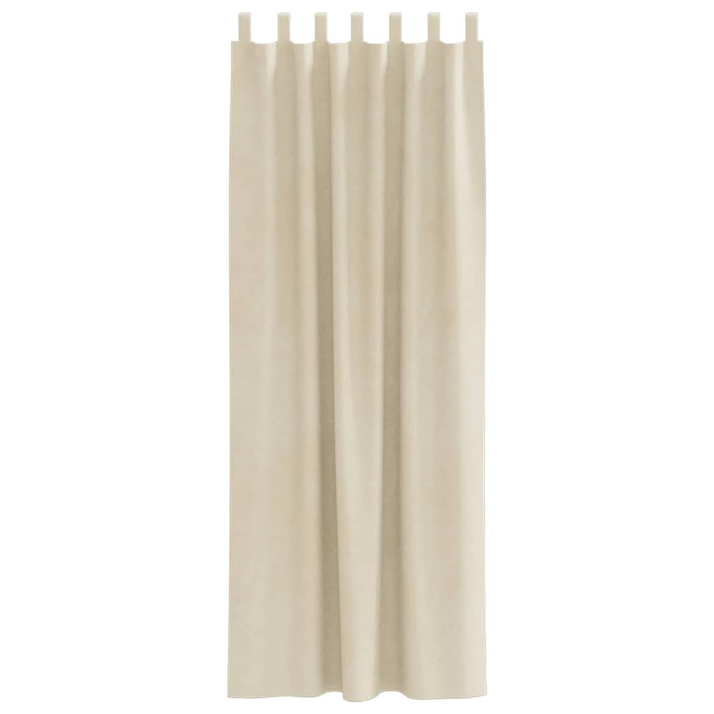 vidaXL Zasłony zaciemniające 2 pcs Kremowy 140 x 245 cm Aksamit