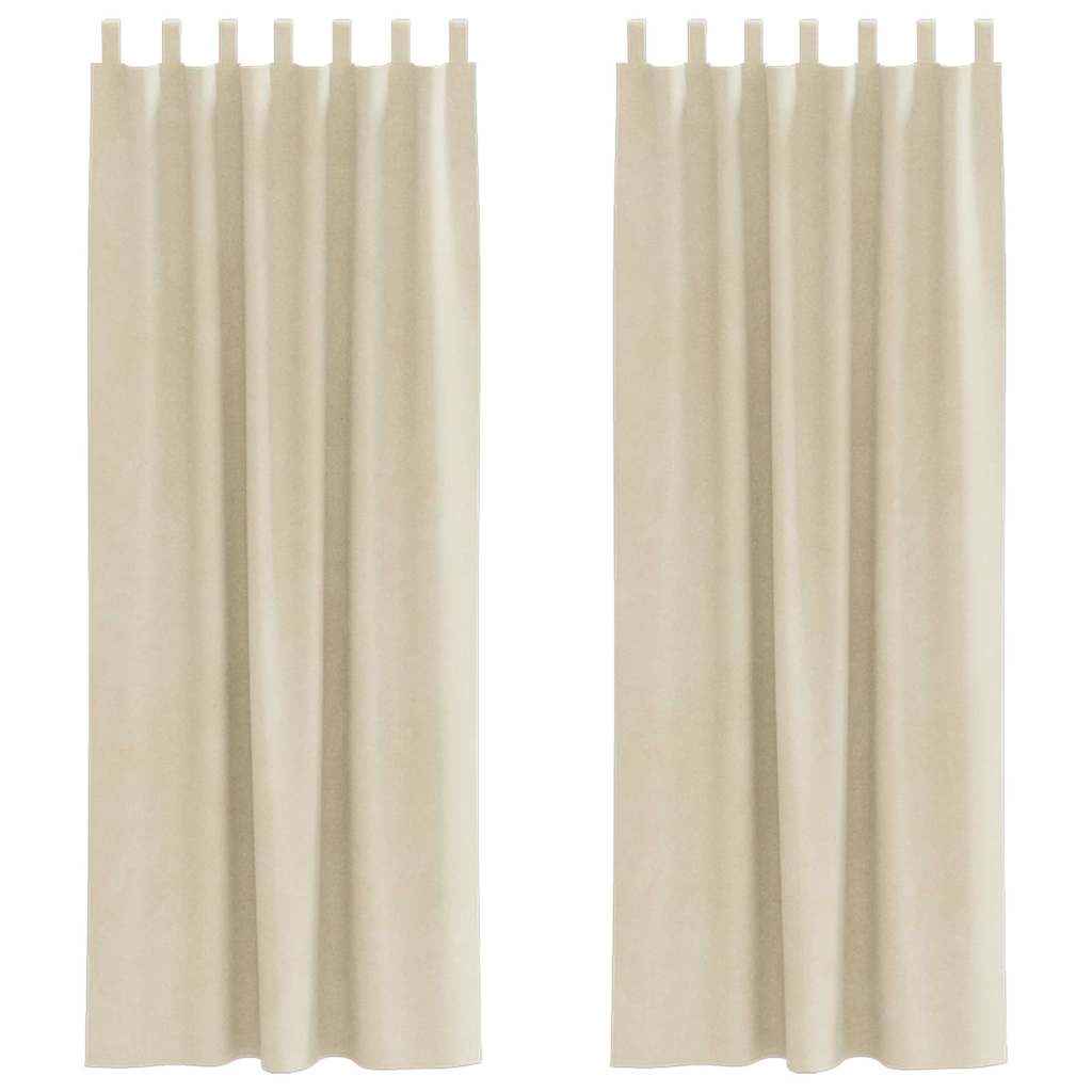 vidaXL Zasłony zaciemniające 2 pcs Kremowy 140 x 260 cm Aksamit