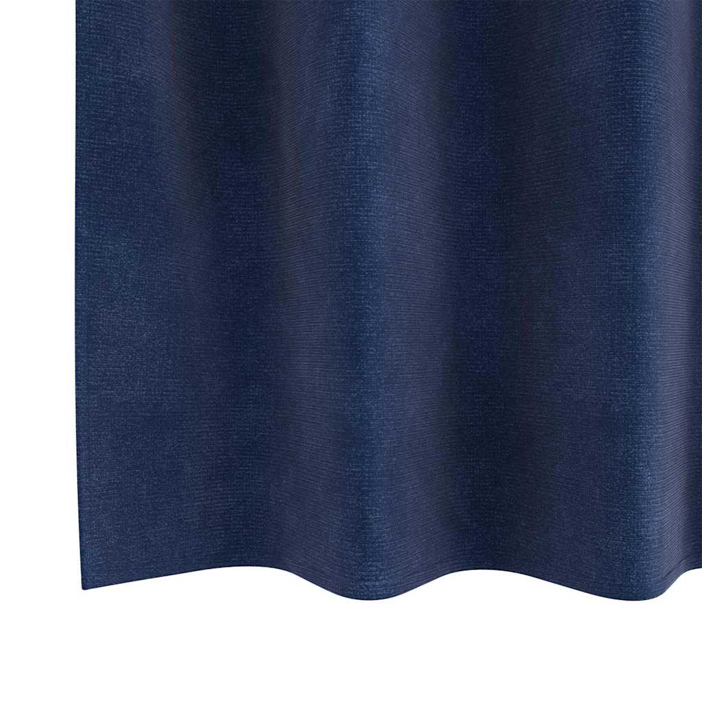 vidaXL Zasłony zaciemniające 2 pcs Ciemnoniebieski 140 x 140 cm