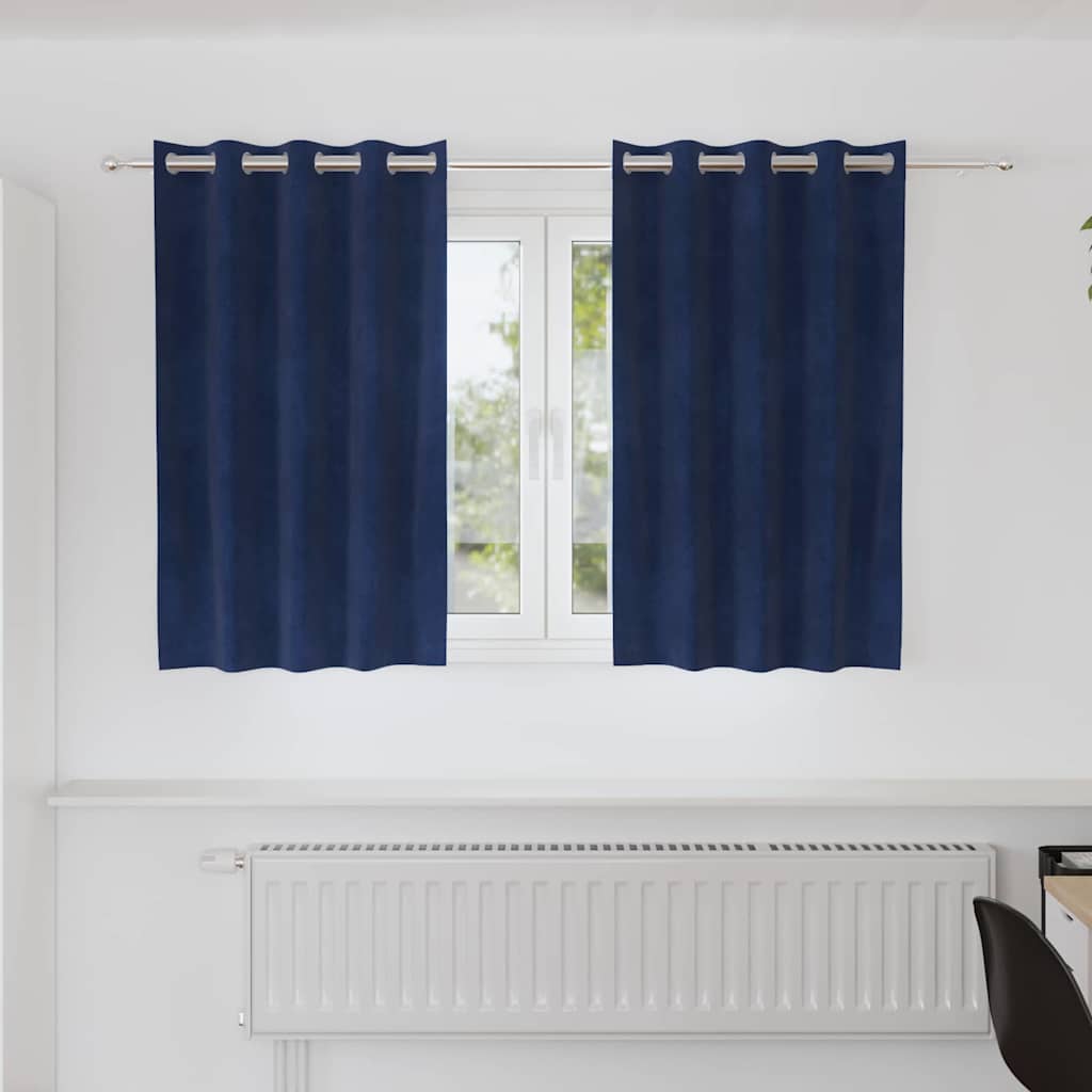 vidaXL Zasłony zaciemniające 2 pcs Ciemnoniebieski 140 x 140 cm