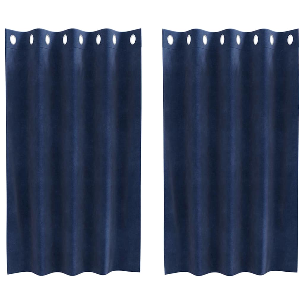 vidaXL Zasłony zaciemniające 2 pcs Ciemnoniebieski 140 x 140 cm