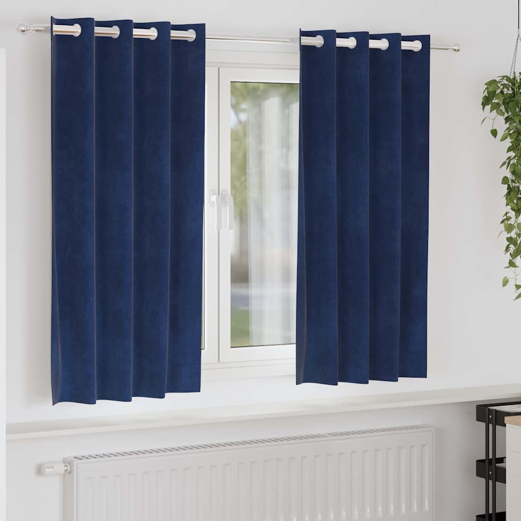 vidaXL Zasłony zaciemniające 2 pcs Ciemnoniebieski 140 x 175 cm