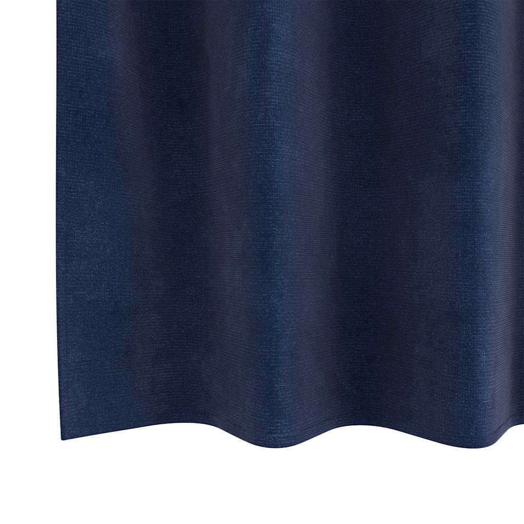 vidaXL Zasłony zaciemniające 2 pcs Ciemnoniebieski 140 x 245 cm