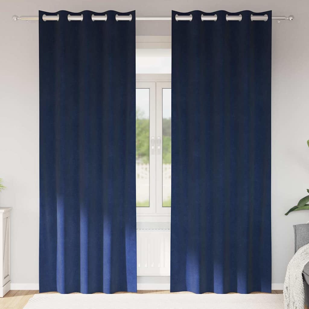 vidaXL Zasłony zaciemniające 2 pcs Ciemnoniebieski 140 x 245 cm