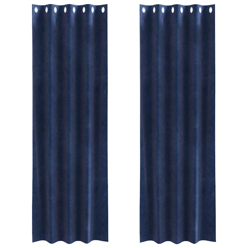vidaXL Zasłony zaciemniające 2 pcs Ciemnoniebieski 140 x 245 cm