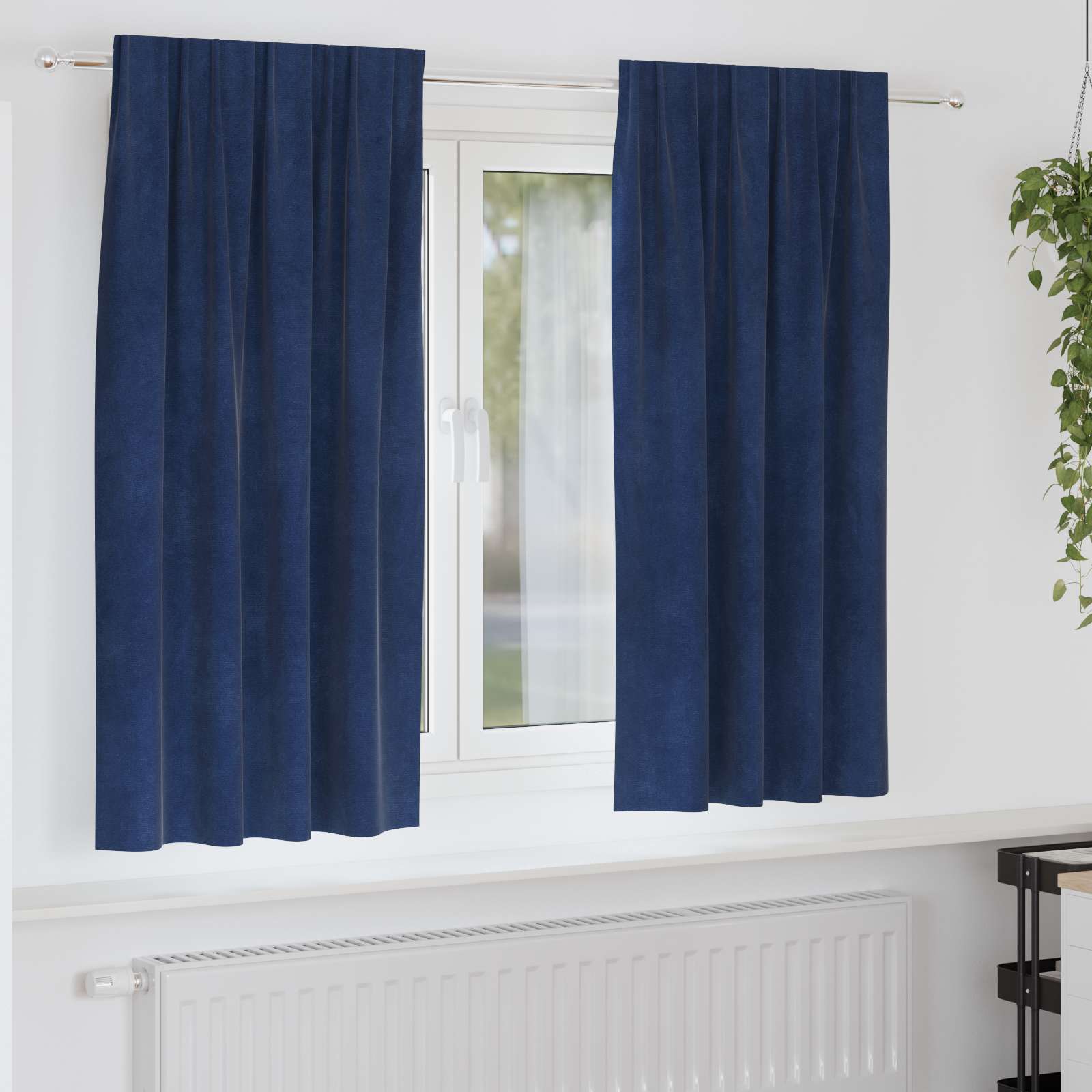 vidaXL Zasłony zaciemniające 2 pcs Ciemnoniebieski 140 x 175 cm