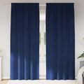 vidaXL Zasłony zaciemniające 2 pcs Ciemnoniebieski 140 x 225 cm
