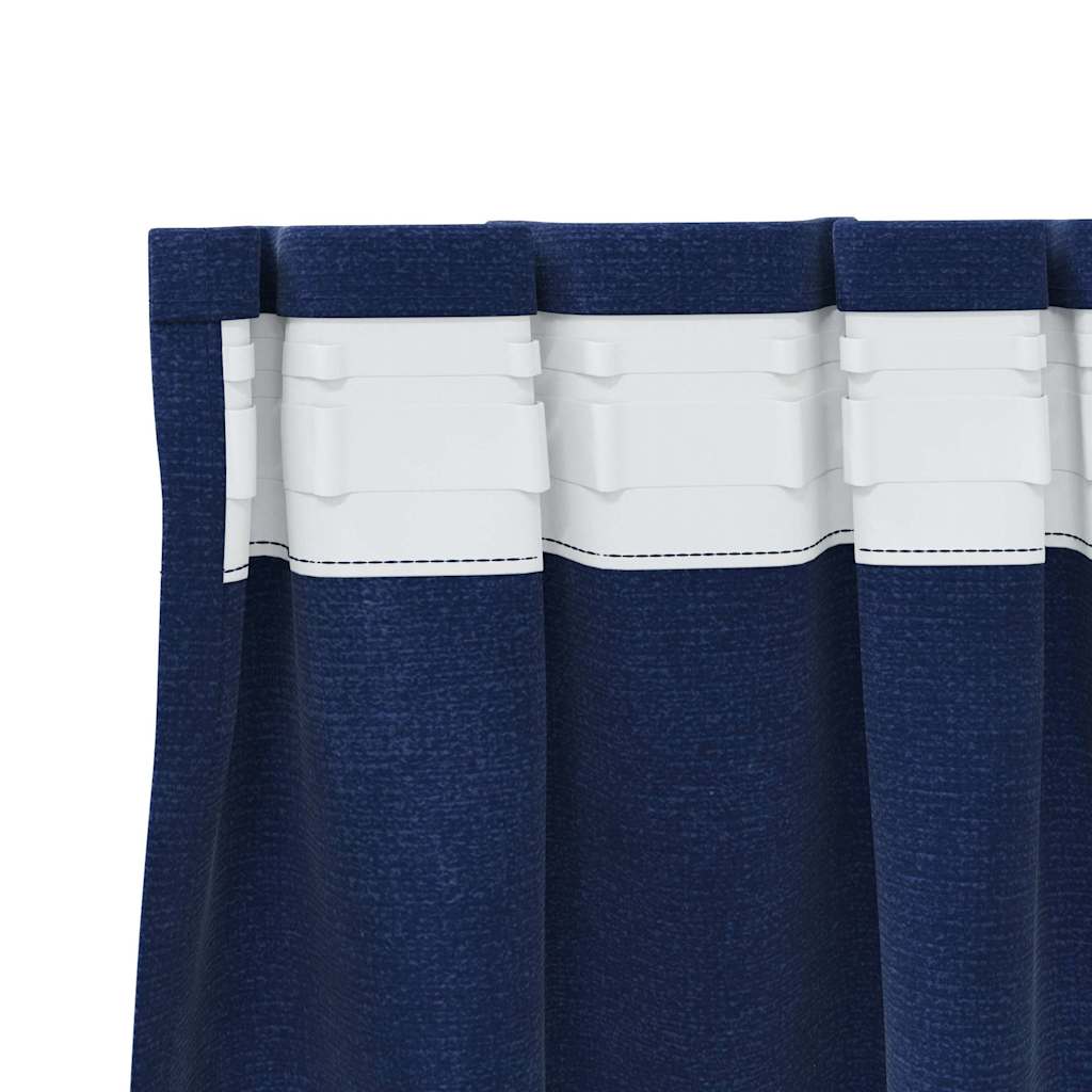 vidaXL Zasłony zaciemniające 2 pcs Ciemnoniebieski 140 x 245 cm