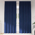 vidaXL Zasłony zaciemniające 2 pcs Ciemnoniebieski 140 x 245 cm
