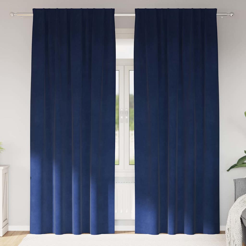 vidaXL Zasłony zaciemniające 2 pcs Ciemnoniebieski 140 x 245 cm