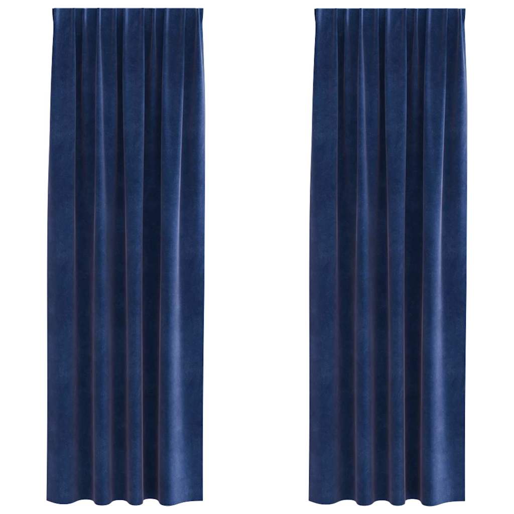 vidaXL Zasłony zaciemniające 2 pcs Ciemnoniebieski 140 x 245 cm