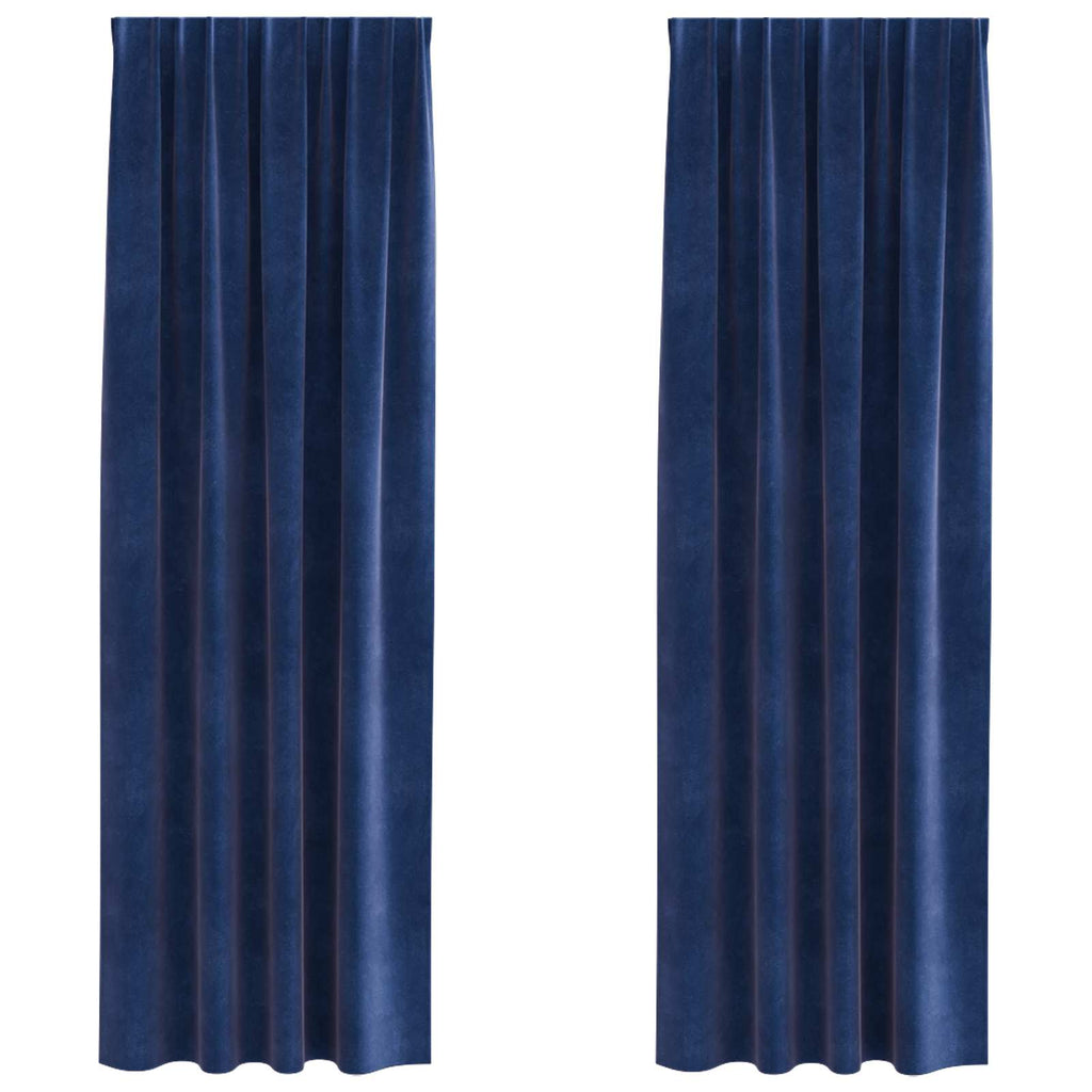 vidaXL Zasłony zaciemniające 2 pcs Ciemnoniebieski 140 x 260 cm